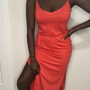 Peach long summer/spring Maxi dress